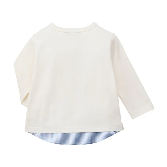 Mickey House Kids T-shirt Japanese Toddler Long Sleeve Layered Stripe Kuma Logo 