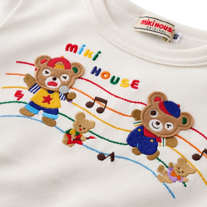 Mickey House Kids T-shirt Japanese Toddler Long Sleeve Layered Stripe Kuma Logo 