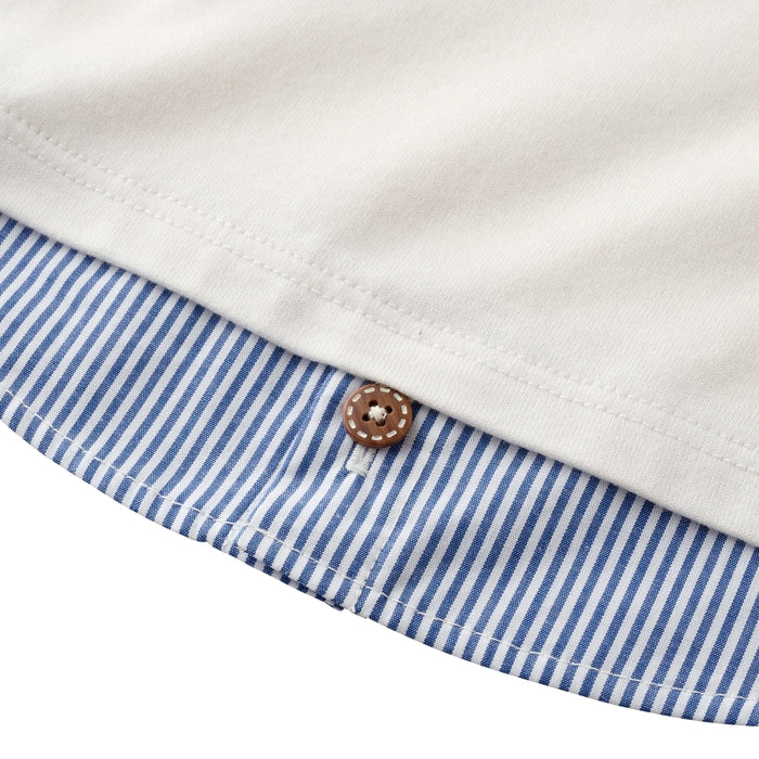 Mickey House Kids T-shirt Japanese Toddler Long Sleeve Layered Stripe Kuma Logo 