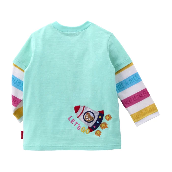 미키하우스 티셔츠 일본 키즈 긴팔 우주여행 푸치 캐릭터