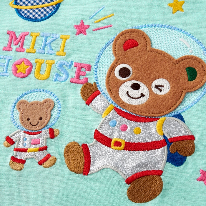 미키하우스 티셔츠 일본 키즈 긴팔 우주여행 푸치 캐릭터