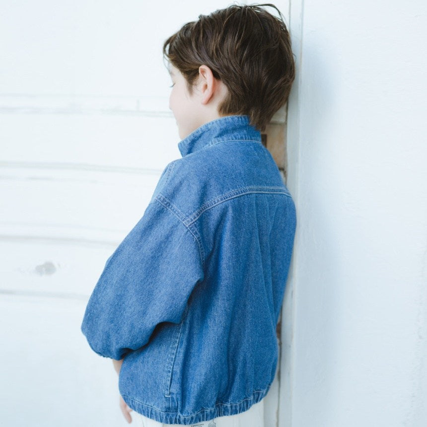 브란셰스 키즈 자켓 일본 branshes 유아 스탠드 카라 데님 컬러 재킷 2컬러