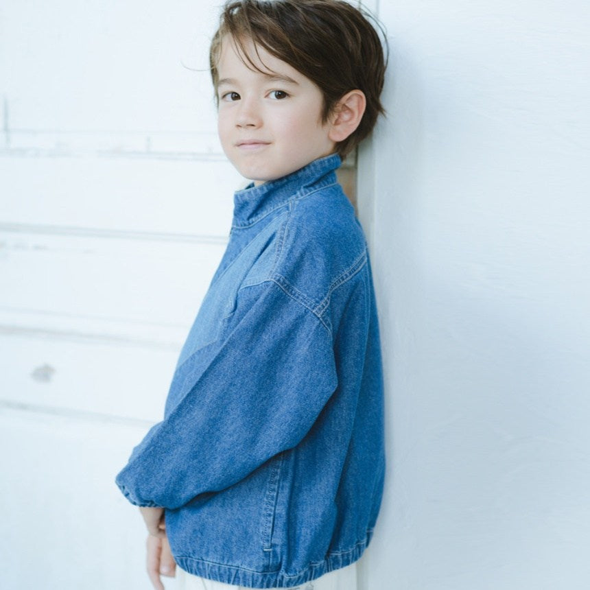 브란셰스 키즈 자켓 일본 branshes 유아 스탠드 카라 데님 컬러 재킷 2컬러