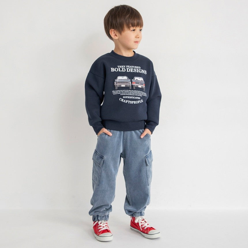 브란셰스 키즈 티셔츠 일본 branshes 맨투맨 빈티지 자동차 로고 기모 긴팔티 2컬러