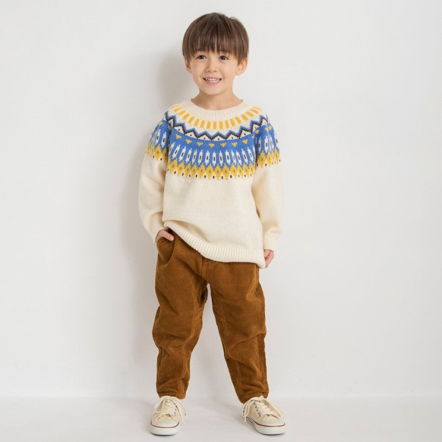 브란셰스 키즈 티셔츠 일본 branshes 맨투맨 기하학 무늬 니트 2컬러