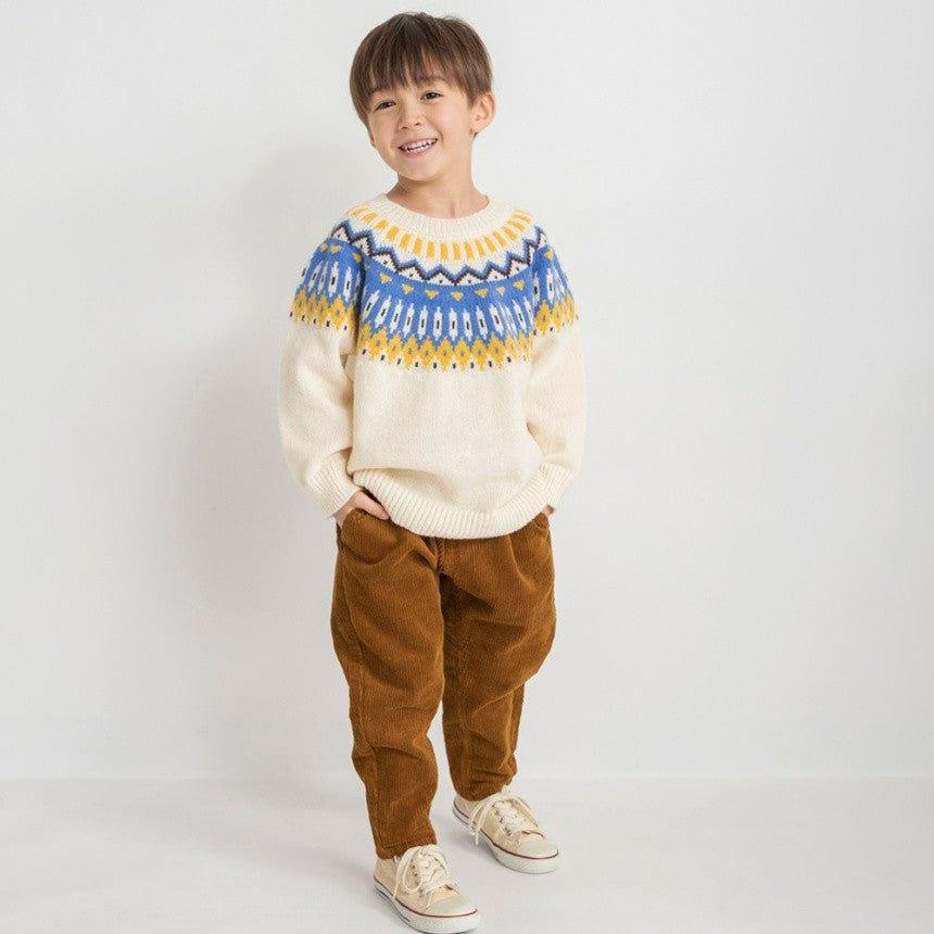 브란셰스 키즈 티셔츠 일본 branshes 맨투맨 기하학 무늬 니트 2컬러