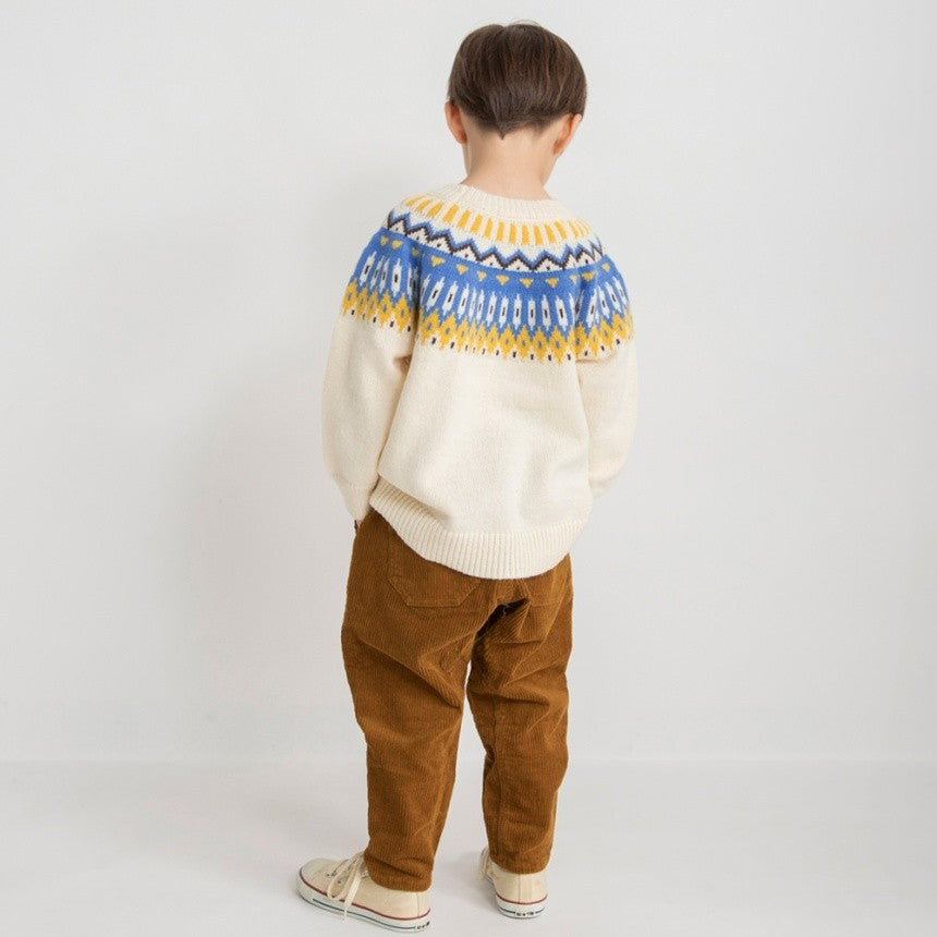 브란셰스 키즈 티셔츠 일본 branshes 맨투맨 기하학 무늬 니트 2컬러