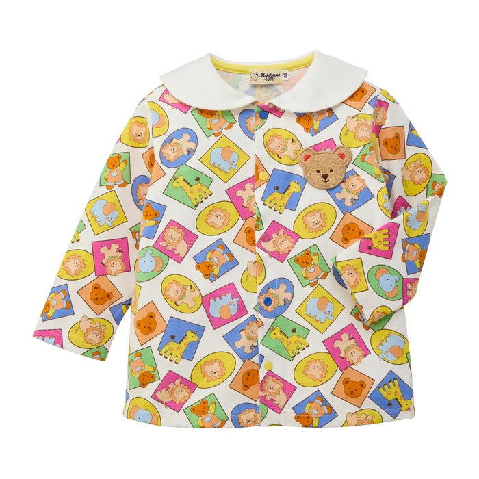 Mickey House Kids Shirt Japanese Toddler Long Sleeve Blouse Dobutsu Patterned Shirt 