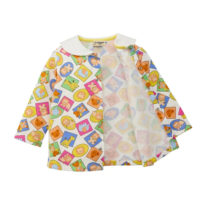 Mickey House Kids Shirt Japanese Toddler Long Sleeve Blouse Dobutsu Patterned Shirt 