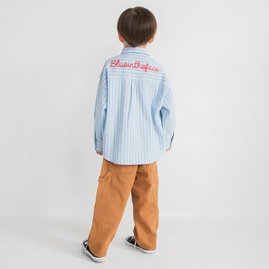 브란셰스 키즈 셔츠 일본 branshes 스트라이프 로고 긴팔 남방 2컬러