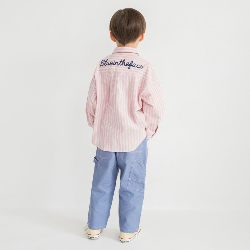 브란셰스 키즈 셔츠 일본 branshes 스트라이프 로고 긴팔 남방 2컬러