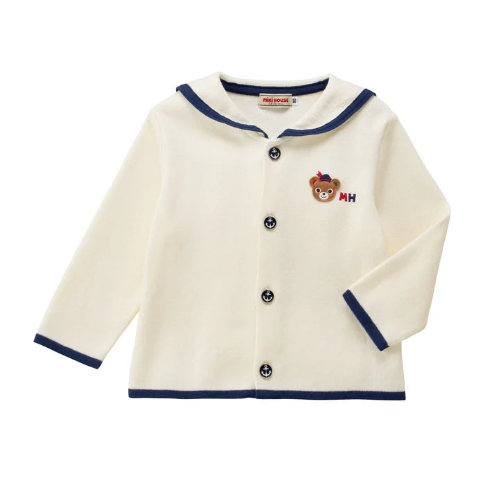 미키하우스 가디건 일본 키즈 유아 카디건 긴팔 세일러 해양 심플 시리즈