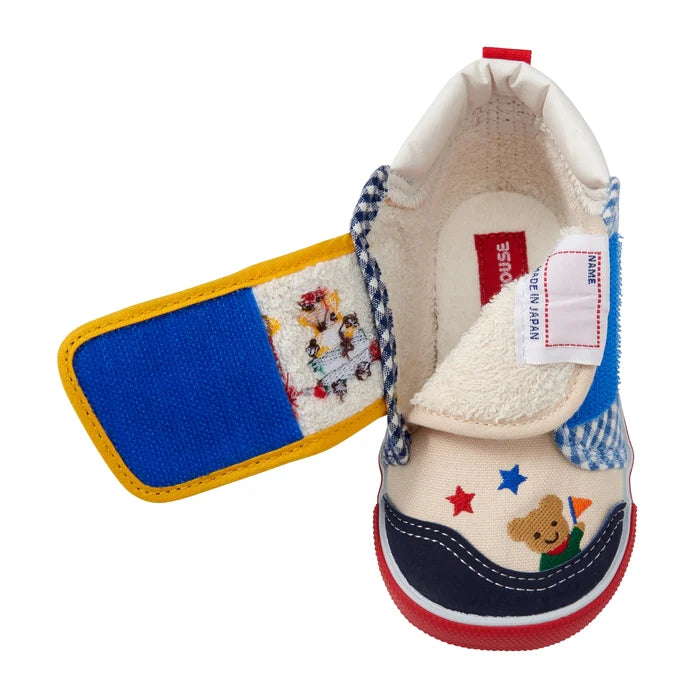 미키하우스 신발 일본 키즈 베이비 아기 운동화 푸치와 기차 자수