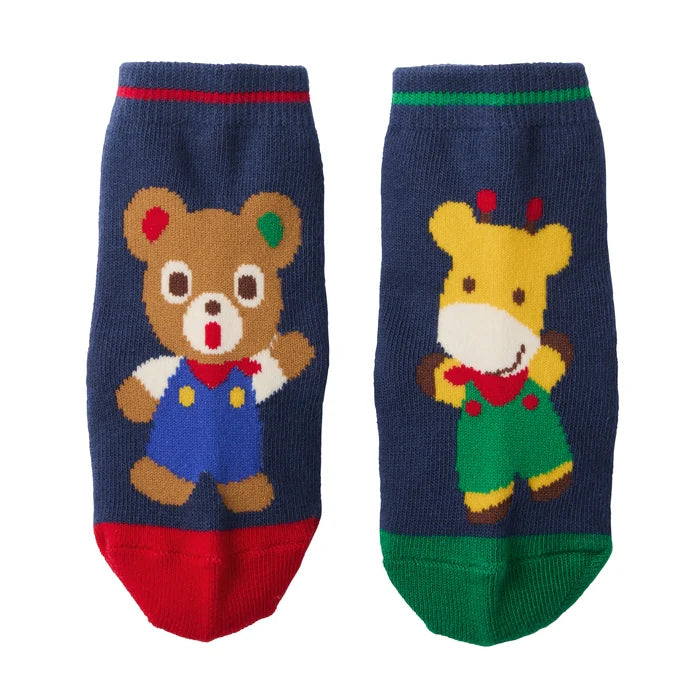 미키하우스 양말 일본 키즈 유아 삭스 푸치 좌우 다른 무늬 포인트