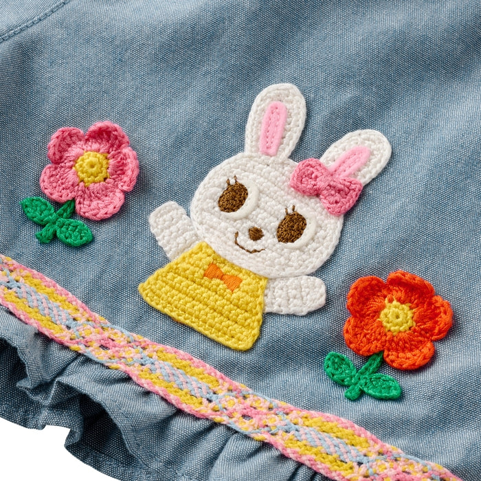 미키하우스 바지 일본 키즈 유아 반바지 우사기 레이스 5부 길이 팬츠