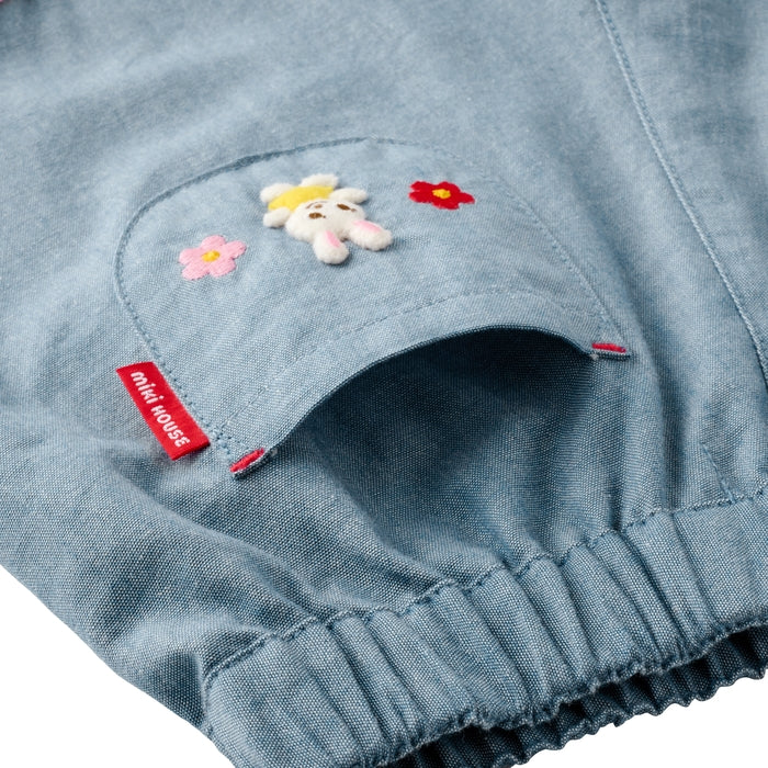 미키하우스 바지 일본 키즈 유아 반바지 우사기 레이스 5부 길이 팬츠