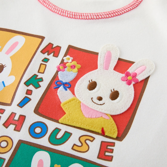 미키하우스 키즈 티셔츠 일본 MIKIHOUSE 반팔티 쁘띠 우사기 프린트 2컬러