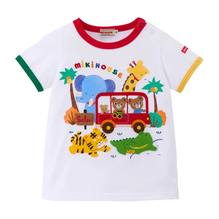 미키하우스 티셔츠 일본 키즈 반팔 동물원 탐험기 2컬러