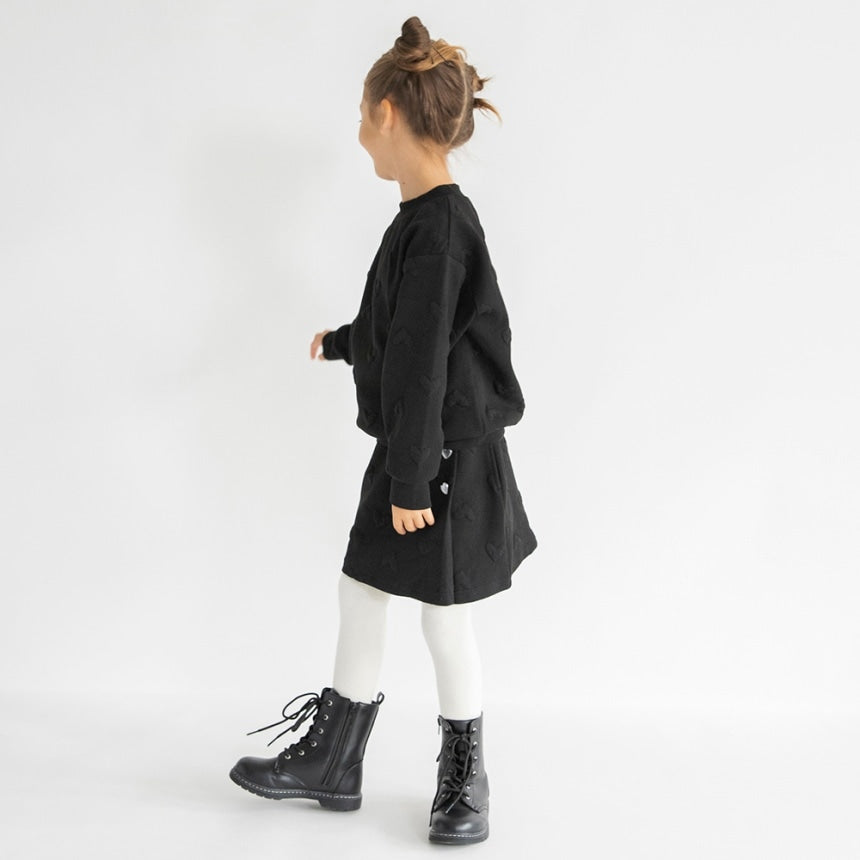 브란셰스 키즈 티셔츠 일본 branshes 맨투맨 하트 무늬 자가드 트레이너 2컬러