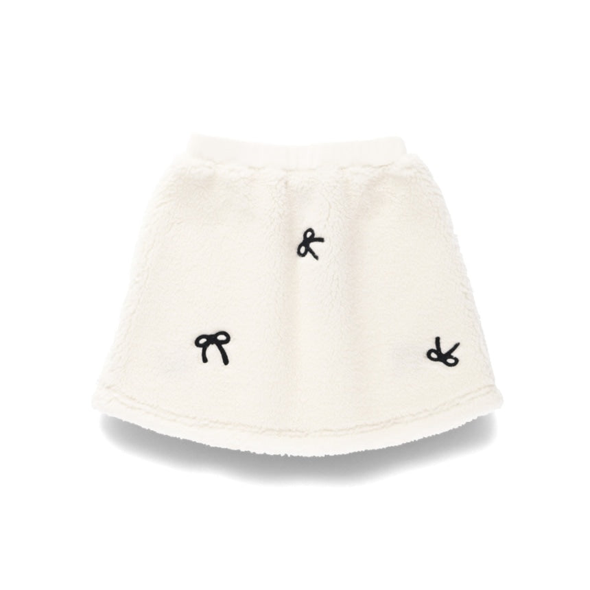 브란셰스 키즈 치마 일본 branshes 스커트 리본 자수 양털 보아 2컬러