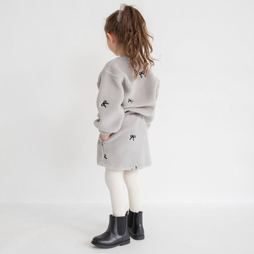 브란셰스 키즈 치마 일본 branshes 스커트 리본 자수 양털 보아 2컬러