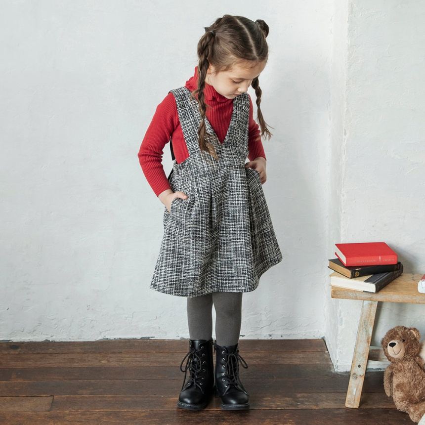 브란셰스 키즈 치마 일본 branshes 원피스 리메 트위드 스커트 2컬러