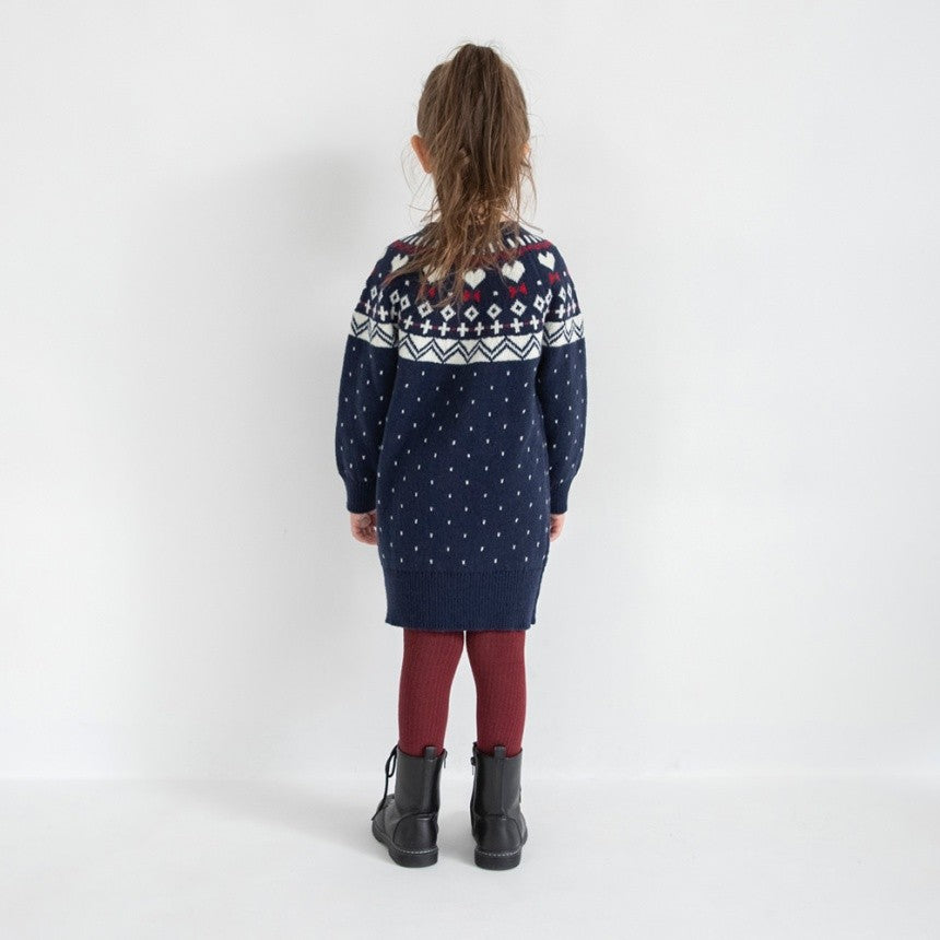 브란셰스 키즈 치마 일본 branshes 원피스 북유렵 스타일 하트 니트 프린트 2컬러