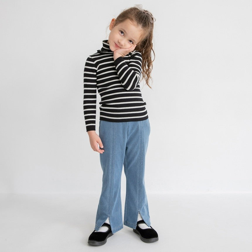 브란셰스 키즈 바지 일본 branshes 슬림 플레어 기모 데님 팬츠 2컬러