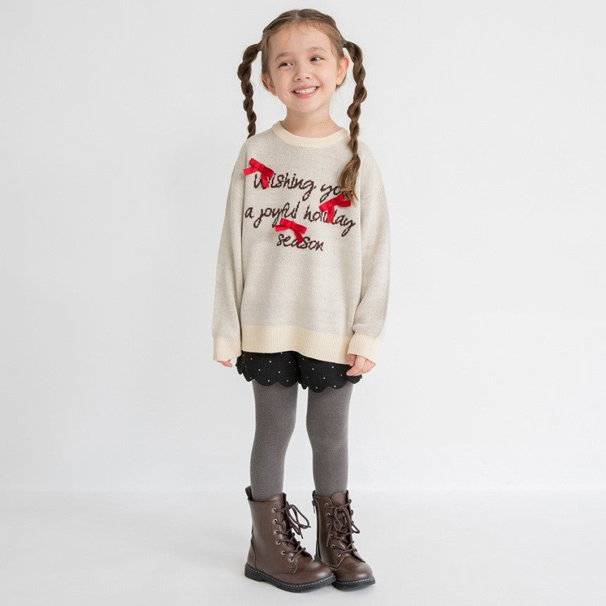 브란셰스 키즈 티셔츠 일본 branshes 맨투맨 리본 모티브 로고 니트 2컬러