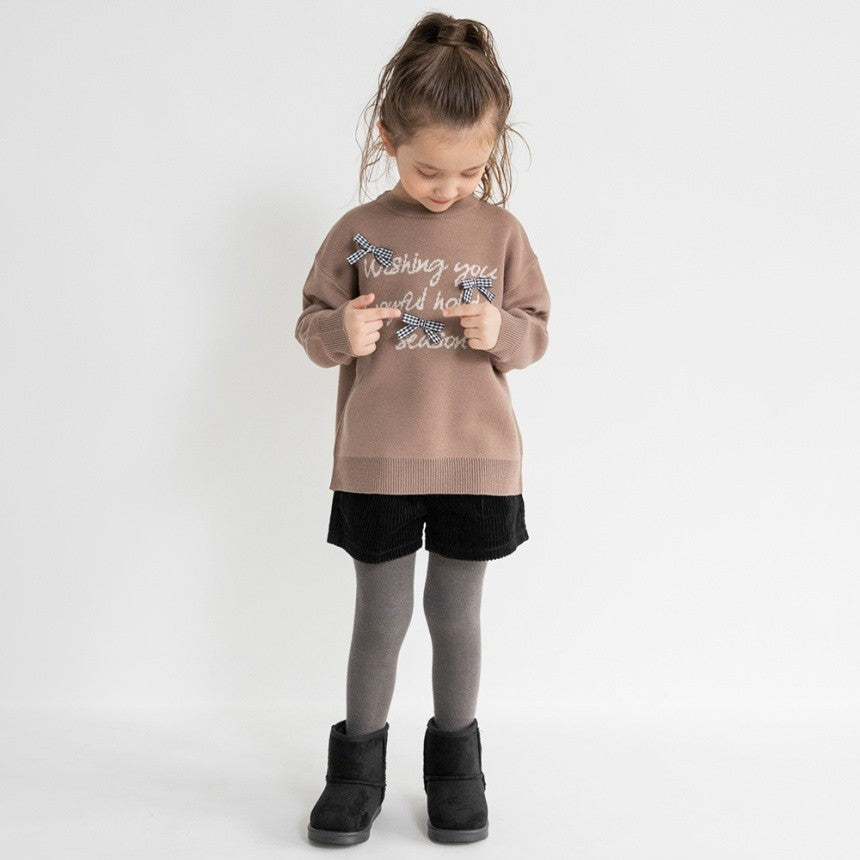 브란셰스 키즈 티셔츠 일본 branshes 맨투맨 리본 모티브 로고 니트 2컬러