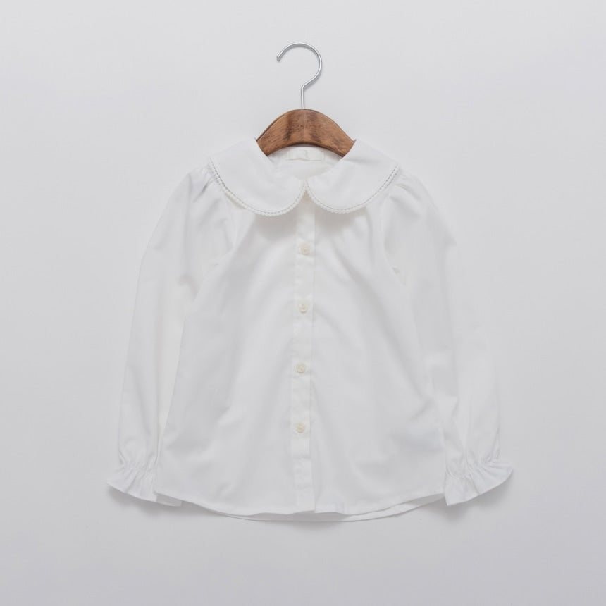 브란셰스 키즈 셔츠 일본 branshes 마루 피코 레이스 긴팔 블라우스