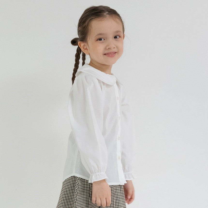 브란셰스 키즈 셔츠 일본 branshes 마루 피코 레이스 긴팔 블라우스