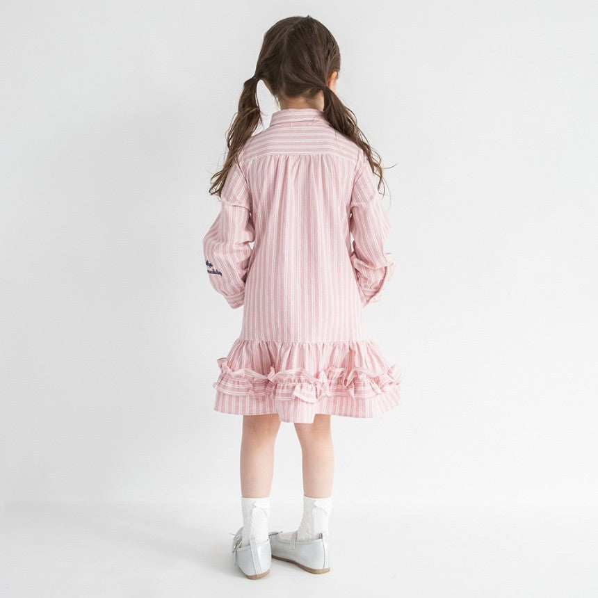 브란셰스 키즈 치마 일본 branshes 원피스 스트라이프 로고 자수 2컬러