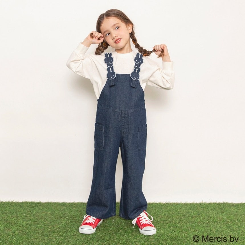 브란셰스 키즈 바지 일본 branshes 멜빵 팬츠 미피 모티브 살로펫 2컬러