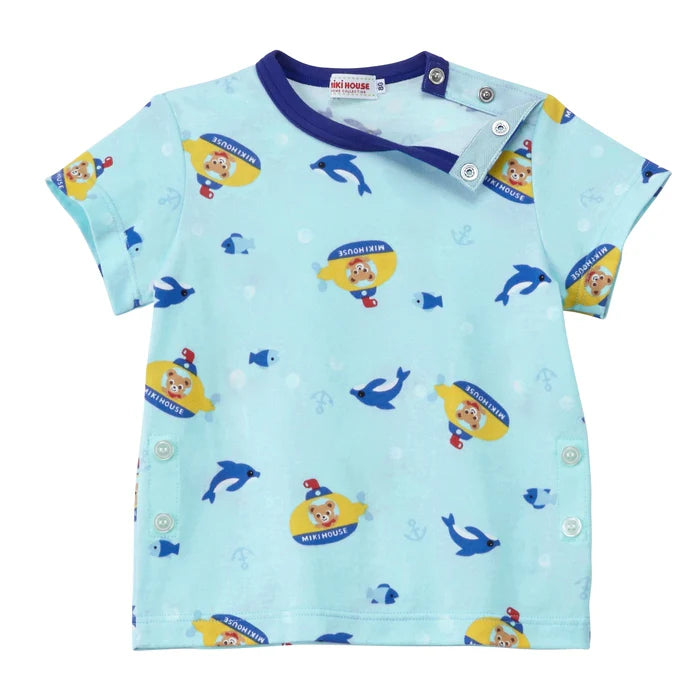 미키하우스 티셔츠 일본 키즈 잠옷 반팔티 6부 바지 세트