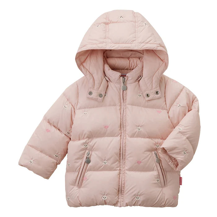 미키하우스 패딩 일본 키즈 유아 다운자켓 푸치 & 우사코 자수 후드 2컬러