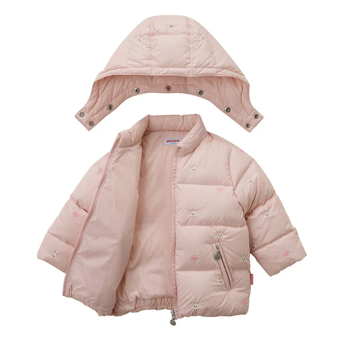 미키하우스 패딩 일본 키즈 유아 다운자켓 푸치 & 우사코 자수 후드 2컬러