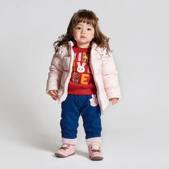 미키하우스 패딩 일본 키즈 유아 다운자켓 푸치 & 우사코 자수 후드 2컬러