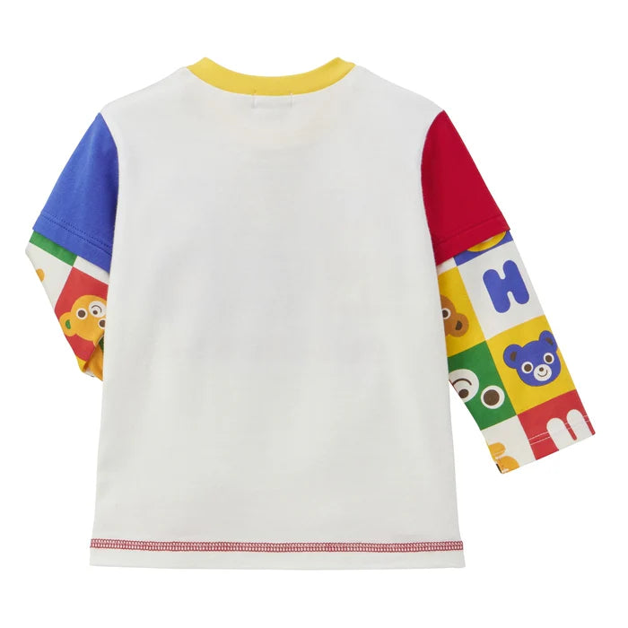 미키하우스 티셔츠 일본 키즈 긴팔티 블록 푸치 캐릭터 2컬러