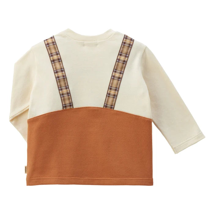 미키하우스 티셔츠 일본 키즈 긴팔티 곰돌이 멜빵 디자인 2컬러