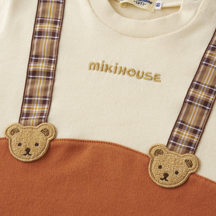 미키하우스 티셔츠 일본 키즈 긴팔티 곰돌이 멜빵 디자인 2컬러