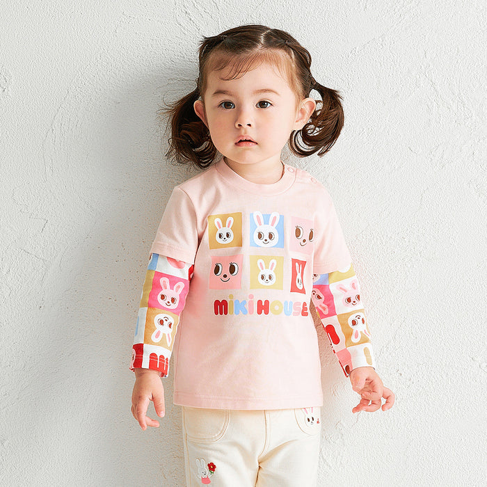 미키하우스 티셔츠 일본 키즈 긴팔티 퍼즐 우사코