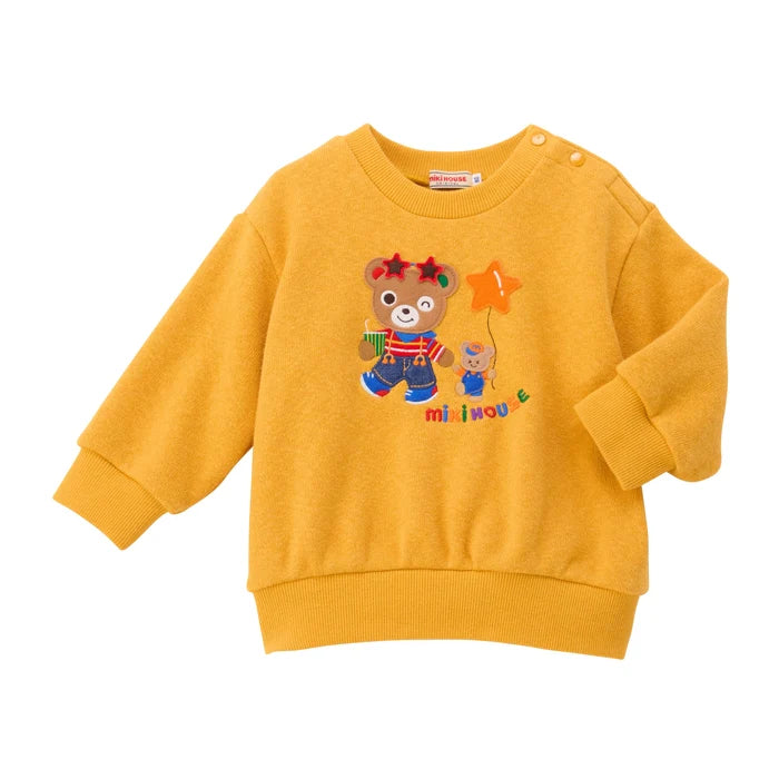 미키하우스 티셔츠 일본 키즈 유아 긴팔티 기모 맨투맨 테마파크 로고 2컬러