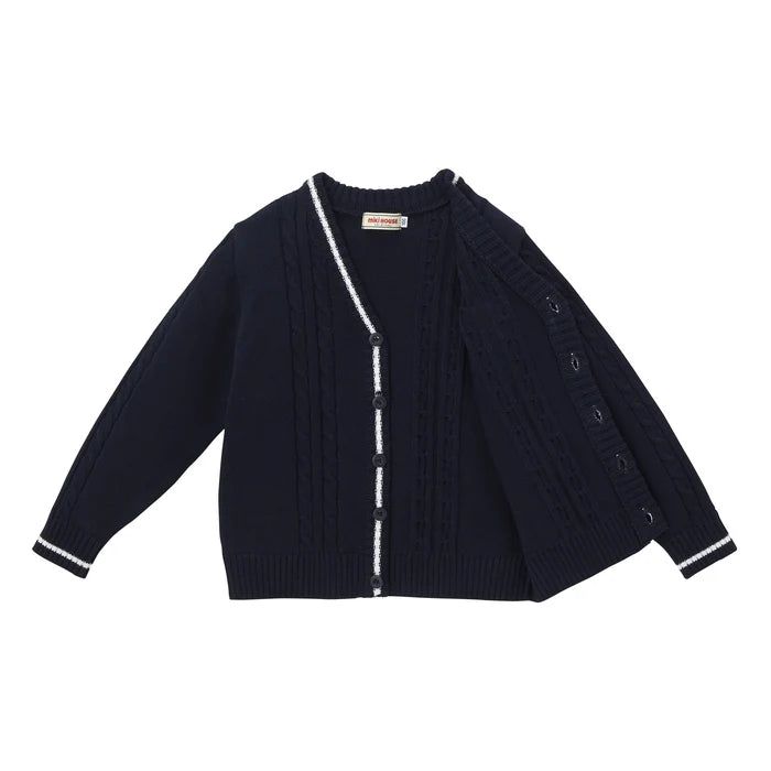 미키하우스 가디건 일본 키즈 카디건 스쿨 와펜 자수