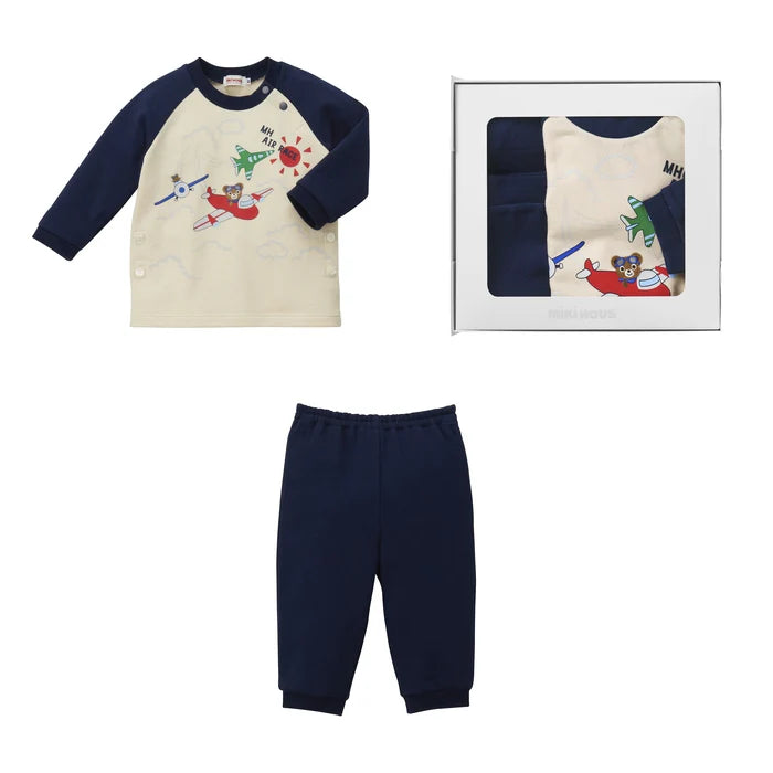 미키하우스 티셔츠 일본 키즈 잠옷 긴팔 긴바지 세트 2컬러