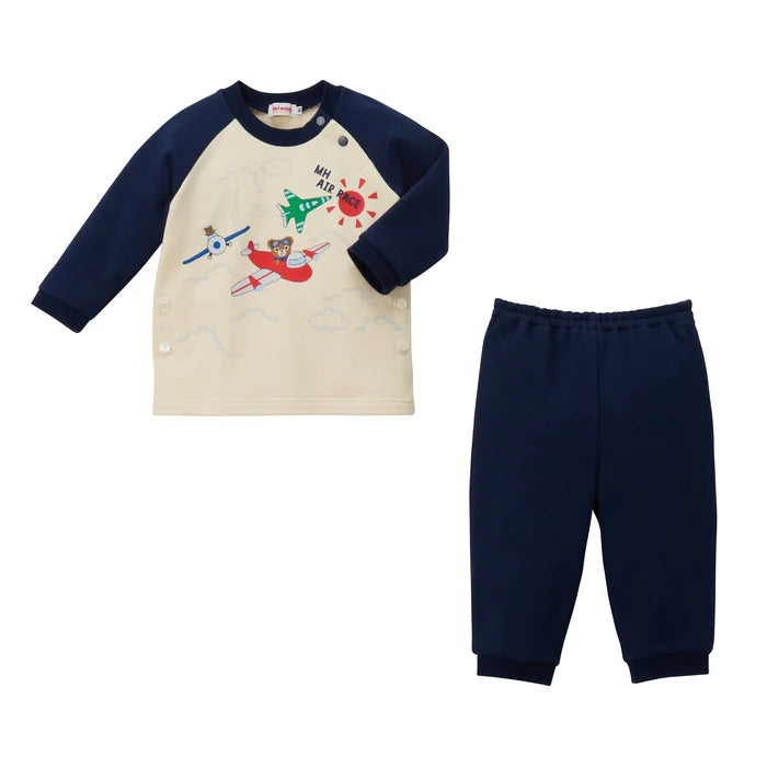 미키하우스 티셔츠 일본 키즈 잠옷 긴팔 긴바지 세트 2컬러