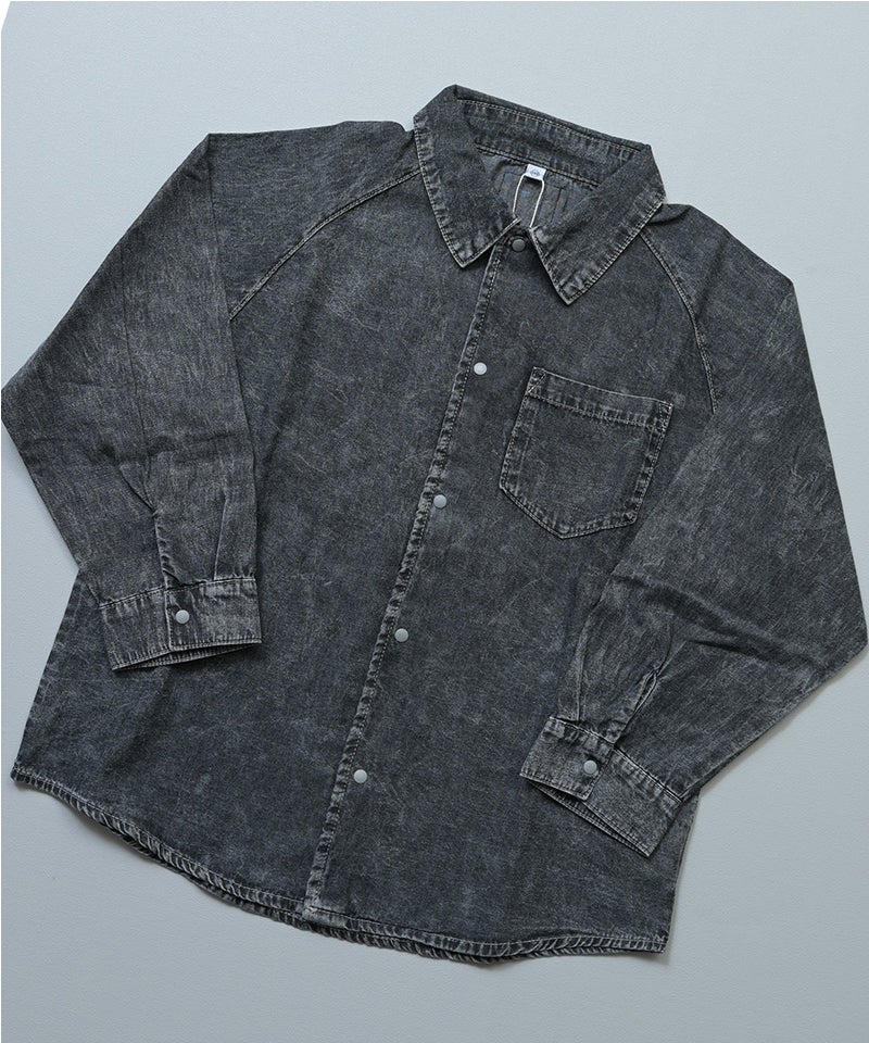 마키즈 셔츠 일본 MARKEY'S 데님 라글란 빈티지 라이크 긴팔 2컬러