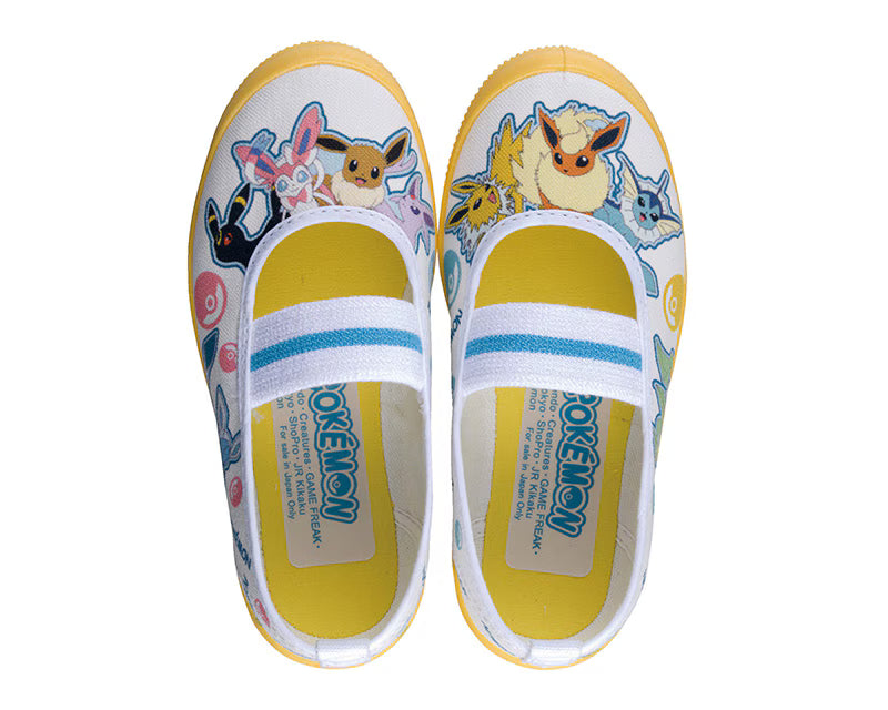 아사히 키즈 신발 일본 학교 실내화 포켓몬스터 이브이 포켓몬 옐로우 컬러