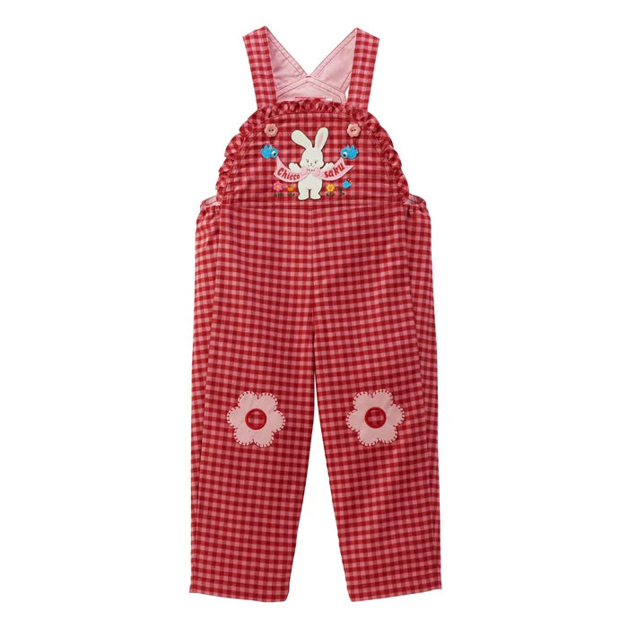 미키하우스 멜빵 일본 바지 차에코 사쿠 오버롤 팬츠 레드