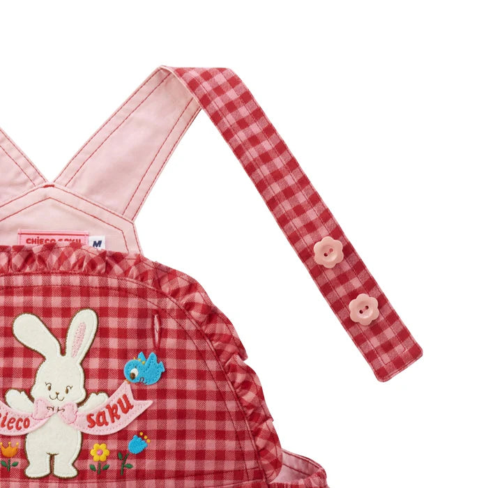 미키하우스 멜빵 일본 바지 차에코 사쿠 오버롤 팬츠 레드